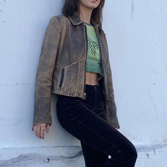 Guess Emma Chamberlain Leather Jacket. Sz L - Picture 6 of 13